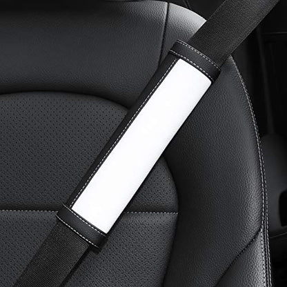 SEG Direct Black and White Seat Belt Pads Pack of 2 - color: White