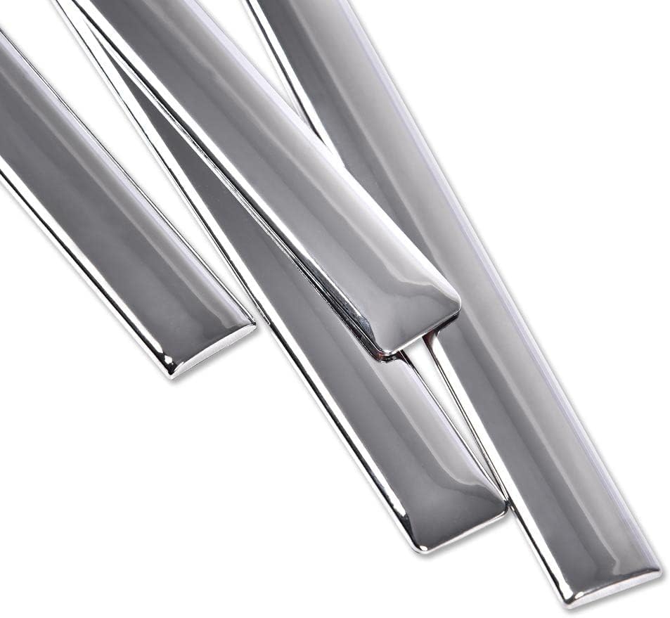 PIT66 Side Door Body Molding Trims 4 Pcs Compatible with Chevy Silverado 1500 Crew Cab 2500/3500 Crew Cab 2014-2018, Fit GMC Sierra 1500 2500 3500 Crew Cab 2014-2018 Chrome