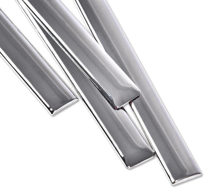 PIT66 Side Door Body Molding Trims 4 Pcs Compatible with Chevy Silverado 1500 Crew Cab 2500/3500 Crew Cab 2014-2018, Fit GMC Sierra 1500 2500 3500 Crew Cab 2014-2018 Chrome