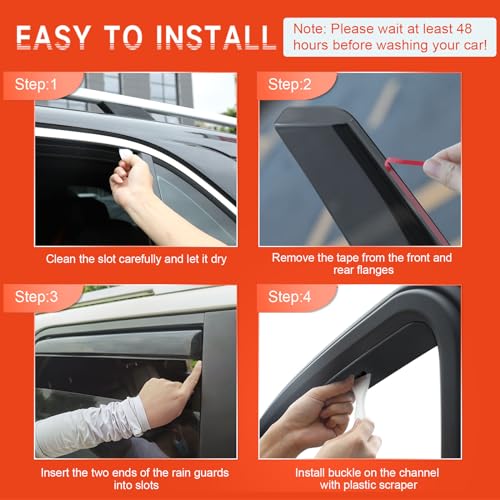in-Channel Rain Guards Compatible with 2009-2018 Dodge RAM 1500 Crew Cab, Durable Side Windows Rain Guard, 2016 Ram 1500 Wind Deflectors Black 4PCS - size: 2009-2018 RAM 1500 Crew Cab (In-Channel)