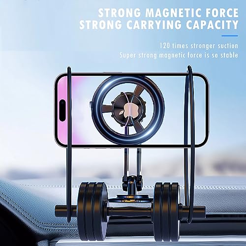 Universal 360° Pro Magnetic Car Phone Holder (2025) – Super Strong Suction & Adjustable Phone Mount for All Mobile Phones, Hands-Free Viewing with Metal Ring, No Signal Interference - color: Black