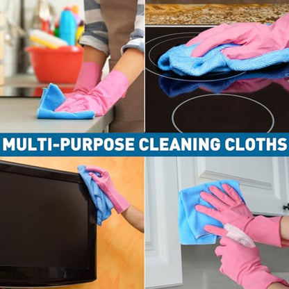 TEAWOO Microfiber Towels Bulk-150 Pack, Cleaning Cloths, Microfiber Towels for Cars, Cleaning Rags Blue (12x12 inches) - color: Blue, size: 150 Pack