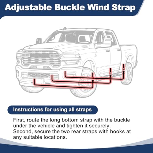 QUNSUNUS Ram 1500,2500,3500 Cab Cover All Years,Waterproof Ram Cab Cover with Cotton Liner, All Weather Truck Cover Cab Only with Adjustable Straps and Zipper for Wind, Sun, UV and Dust Protection - size: for Ram 1500&2500&3500 Cab Cover