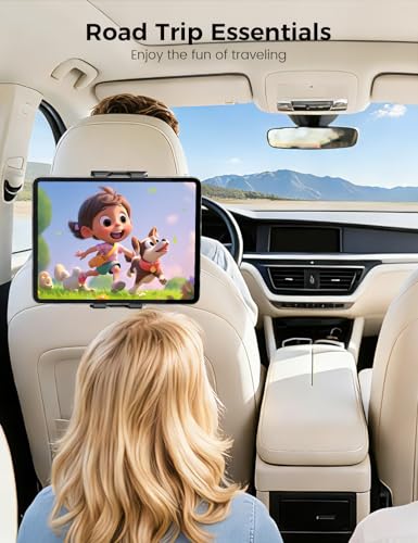 OHLPRO Tablet Holder for Car Headrest,360°Adjustable Clip Arm Tablet Mount for Car Backseat,Gifts Road Trip Essentials for Kids,Fits for 5-13" Device Like iPad Pro, Air, Mini, Galaxy, Fire - style: Clip Adjustable Arm