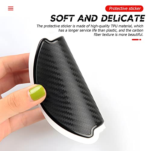 4Pcs Car Door Handle Stickers, 3D Carbon Fiber Texture Auto Door Cup Protective Film, TPU Scratch Protector Cover Guard Pad, Universal for Most Models (3.89''3.93'') - size: 3.89''×3.93''