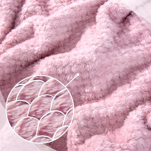urnexttour Travel Pillow and Blanket Set Neck Pillows Soft Blankets with Sleep Mask Travel Essentials for Airplane Car Memory Foam Pink - color: B-pink
