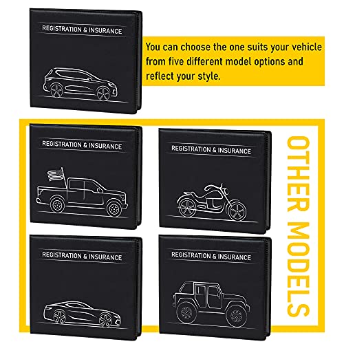 CANOPUS Car Registration and Insurance Holder, Car Document Holder, Vehicle Registration and Insurance Card Holder, Wallet for Auto, Trailer, Motorcycle, Truck, Vehicle Paperwork Organizer (2 Pack) - size: SUV