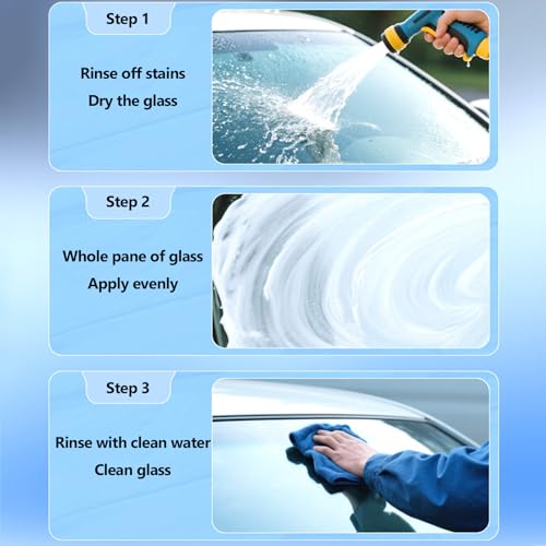 Glass Cleaner Glass Oil Film Cleaner for Car, Windshield Cleaner Tool for Automotive Windshield, Window, Mirror, Improve Windshield Clarity and Visibility for Safe Driving (1)