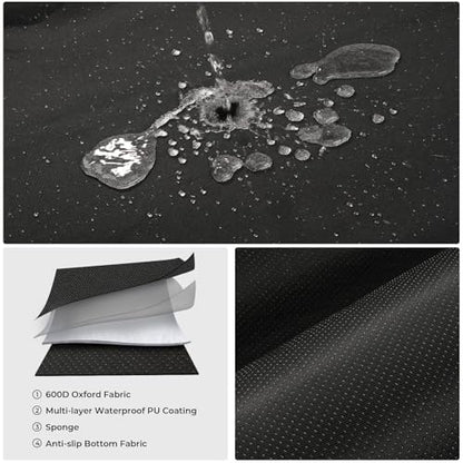 Waterproof Car Seat Covers Black - Washable Rear Bench Car Seat Protectors with Anti Slip Bottom - Durable Auto Seat Cushions Universal Fit for Vehicles Cars SUV Trucks - color: Rear Seat Black