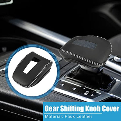 Gear Shifting Knob Cover Automatic Transmission Lever Trim for Mitsubishi Outlander PHEV GN0W GN Series 2022-2023 Faux Leather Black Gray - color: Gray