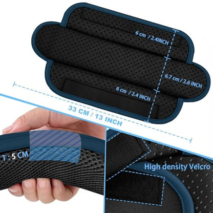 ZINZ 2-Pack Universal Shoulder Pad with Ultra Thick Cushion for Bag Luggage Bag Crossbody, Plus Long & Anti-Slip & Breathable,Black-Blue Edge - color: Black-Blue edge