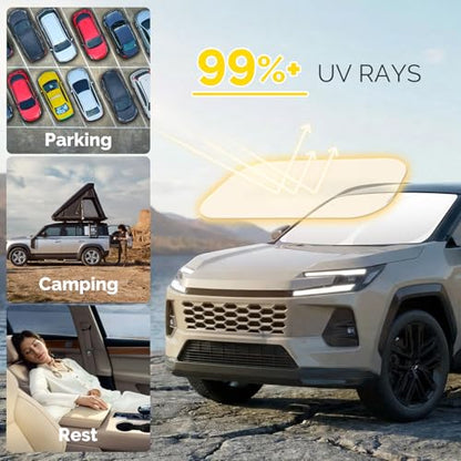 for Toyotа RAV4 2019-2023 2024 2025 2026 Windshield Sun Shade Custom Fit RAV-4 SUV TRD Off-Road, LE XLE Premium Limited Foldable RAV4 Sunshade, UV Block & Protector Rav4 Accessories - size: For 2019-2026 Toyota Rav4