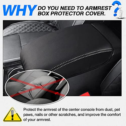 Autorder Center Console Armrest Cover for 2021-2025 2026 Jeep Grand Cherokee L Accessories Armrest Cover Anti-Scratch Middle Console Pad Leather Armrest Protector - size: 21-26 Grand Cherokee L Armrest Cover