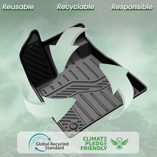 Floor Mats Cargo Mat for Honda Pilot 2026 2025 2024 2023, All Weather TPE Cargo Liner Trunk Mat with Backrest Mat Door Sill Protectors Car Accessories for Pilot (Floor Mats Set) - style: Floor Mats Set