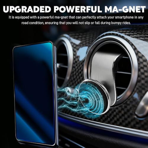 Strong Magnetic Car Phone Holder, Car Phone Mount Holder, 360° Rotatable L-Shape Air Vent/Dashboard Mount, Adjustable Air Vent Navigation Magnetic Smartphone Bracket for Auto SUV (Silver) - color: Silver
