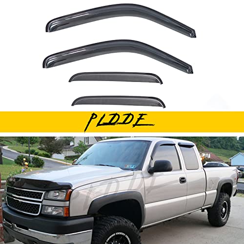 Window Visor Rain Guards Compatible with 1999-2006 Chevy Silverado/GMC Sierra 1500/2500/3500/2500HD, 2007 Classic Body Extended Cab Window Deflectors Vent Visor Shades for Trucks Tape-On - size: for 1999-2006 Chevy/GMC Extended Cab