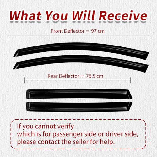 4PC Rain Guards for 2013-2020 Ford Fusion Window Visors for 13-20 Fusion Deflectors Sun Shades Vent Tape On Out Channel - size: 14-19 Ford Fusion