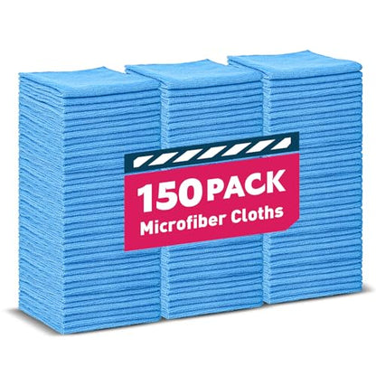 TEAWOO Microfiber Towels Bulk-150 Pack, Cleaning Cloths, Microfiber Towels for Cars, Cleaning Rags Blue (12x12 inches) - color: Blue, size: 150 Pack