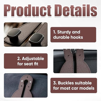 Headrest Hooks for Car,2026 New Two Hook Fur Leather Seat Back Headrest Hanger (2PCS-Gray) - color: 2PCS-Gray