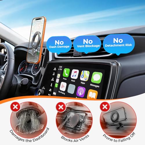Car Phone Holder for Honda CRV CR-V 2022 2021 2020 2019 2018 2017 (Only for 5/7-Inch Screen) 360° Rotation Magnetic Cell Phone Mount, Compatible with Magsafe, Does Not Affect Air Vent - style: Fit for 2017-2022 CRV, 5/7-Inch