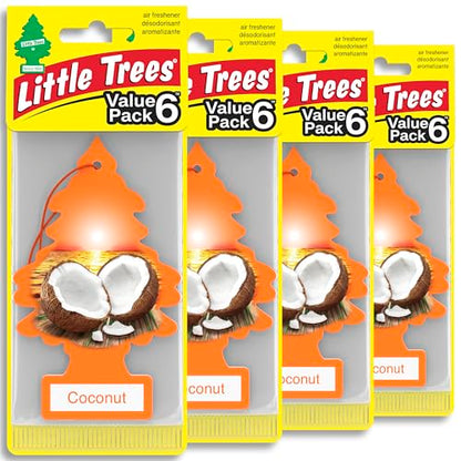 LITTLE TREES Car Air Freshener | Hanging Tree Provides Long Lasting Scent for Auto and Home | 24 Air Fresheners |Coconut - color: Coconut