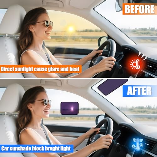 ZATOOTO Static Cling Car Sun Shade for Side Window & Windshield, 4 Pack Expandable Window Shade Sun Blocker Car Windshield Sunshade｜Reinforced Frame｜Anti-Glare｜(2 Pack, 9.84*7 in & 2 Pack, 15.7*7 in) - size: 4 Pack (2 x 9.84 x 7 in, 2 x 15.7 x 7 in)