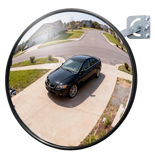Convex Traffic Mirror, 32" Acrylic Corner Security Mirror for Blind Spots, Adjustable Wide Angle View Indoor Safety Mirror for Garage, Stores, Warehouses, Office and High-Traffic Areas - size: 36 inch
