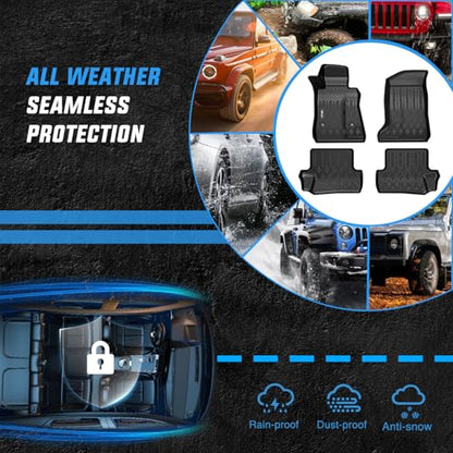 Nilight TPE Floor Mats for Chevy Chevrolet Camaro 2016 2017 2018 2019 2020 2021 2022 2023 2024 All Weather Custom Fit Heavy Duty Floor Liners - color: 2016-2024 Chevy Camaro