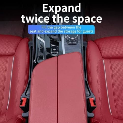 2 pcs Car Seat Gap Filler Organizer, Universal Fit Soft Foam Car Seat Gap Plug to Fill The Gap Between Seat and Console, Car Seat Crevice Blocker Stop Things, Fit For Car SUV Truck.