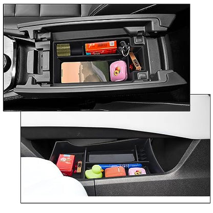 Center Console Organizer Compatible with Nissan Rogue 2021-2025 2026 Armrest Storage Box Insert Tray Interior Secondary Accessories(2PCS Center Console Tray) - size: 2PCS Center Console Tray Set