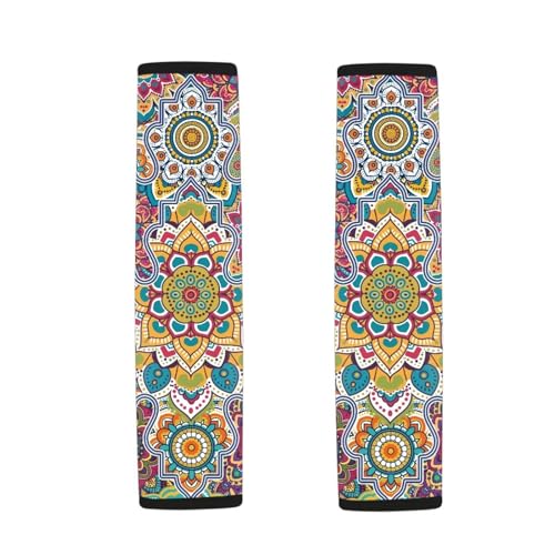 Art Mandala Universal Seat Belt Pads 2-Pack Soft Car Safety Seat Belt Strap Shoulder Pad Car Interior Automotive for Most Vehicle, SUV, Truck, Cars - color: Art Mandala