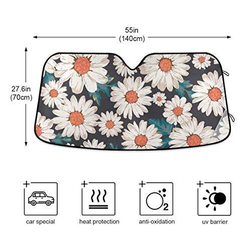 Daisy Flower Car Windshield Sunshade Foldable Reflective Sun Shade Blocks UV Rays - color: Flower 2
