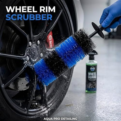 Wheel & Tire Brush – Soft Bristle Long Handle Detailing Brush for Car Rims, Tires, Wheels, Exhaust Tips, Engine Bay, Scratch-Free Deep Cleaning - size: Narrow Fit