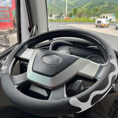 PINCTROT XL Size 17.5-18 Inch Comfy Grip Steering Wheel Cover for Semi Truck, Fits RV, Big Rig Trucker, 18 Wheeler and Classic Cars, Anti-Slip Design 17.5-18 Inch(Silicone White) - color: 5.White, size: Extra Large Size[17 1/2''-18'']