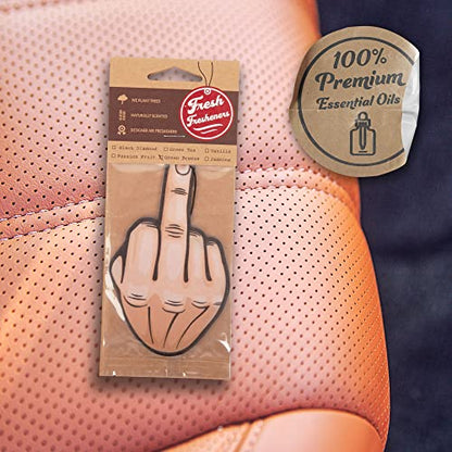 12 Pack Middle Finger Funnny Naughty Car Air Freshener Scented With Premium Oils By Fresh Fresheners (12 Pack) (Middle Finger) - color: Middle Finger