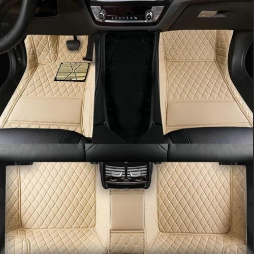 Custom Personalized Floor Mats for Cars，Luxury Full Coverage All Car Floor Mats，Anti-Slip Leather Car Mat Set ，Custom Floor Mats for 99% of Cars, Trucks & SUVs (Beige) - color: Beige