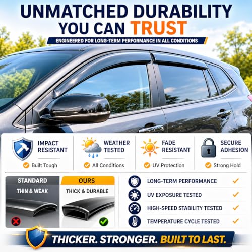 2018-2023 Tape-On Rain Guards for Chevrolet Traverse Side Window Visor Deflectors LS LT RS Premier True North High Country Durable Tinted Shades 2019 2020 2021 2022 - size: For Chevy Traverse 2018-2023