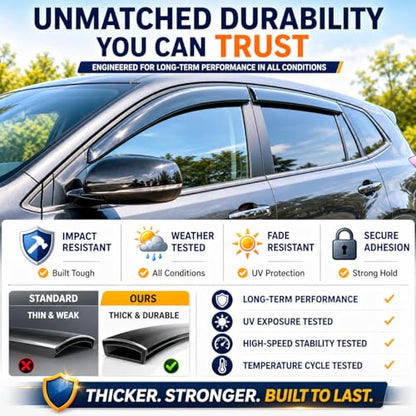 2018-2023 Tape-On Rain Guards for Chevrolet Traverse Side Window Visor Deflectors LS LT RS Premier True North High Country Durable Tinted Shades 2019 2020 2021 2022 - size: For Chevy Traverse 2018-2023