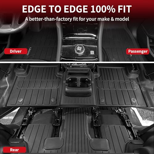 LASFIT Floor Mats for Jeep Grand Cherokee L 2021-2025 2026 (ONLY for 6 Seaters Without Center Console) All Weather Custom Fit Car Floor Liners Trunk Mat Black - style: Grand Cherokee L 6 Seats 21-26
