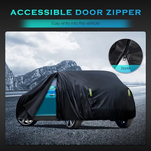 Car Cover Waterproof All Weather Full Exterior Covers w/Zipper, Size A1 Universal Fit for Nissan Versa, Kia Rio, Hyundai Accent, Audi TT, Porsche 718/Boxster/Cayman, BMW Z4, etc(UP to 177 inch) - size: A1 Fit Seden Length Up to 177 inch