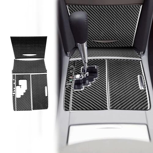 Carbon Fiber Auto Interior Accessories Car Gear Shift Panel Frame Center Console Trim Decal Decoration Set Compatible with Toyota Camry 2007 2008 2009 2010 2011 Black - color: Black