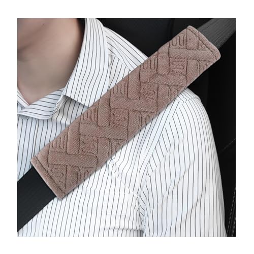 Dickno 2 PCS Car Seat Belt Pads Cover, Soft Comfortable Safe Belt Shoulder Strap Covers Harness Pad Helps Protect Your Neck and Shoulder, Universal Interior Accessories for Most Vehicles (Coffee) - color: Coffee