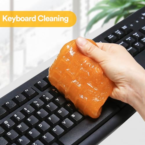 PULIDIKI Car Cleaning Gel for Car Cleaning Putty Car Putty Auto Detailing Tools Car Slime Cleaner Dust Cleaning Gel for Car Interior Cleaner Car Accessories Keyboard Cleaner Orange, 4 Pack (160g Each) - size: Orange 4 Jars (640g total)