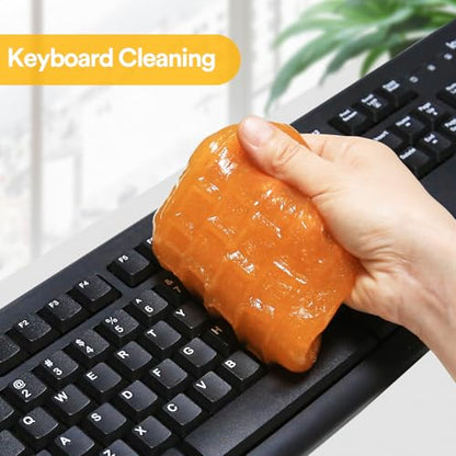 PULIDIKI Car Cleaning Gel for Car Cleaning Putty Car Putty Auto Detailing Tools Car Slime Cleaner Dust Cleaning Gel for Car Interior Cleaner Car Accessories Keyboard Cleaner Orange, 4 Pack (160g Each) - size: Orange 4 Jars (640g total)