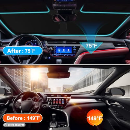 Car Sun Shade for 2018-2024 2025 2026 Toyota Camry Windshield Sun Shade, Sun Visor Windshield Screen Cover for Camry Front Window Sunshade Foldable Auto Interior Accessories UV Block - size: For 2018-2026 Toyota Camry