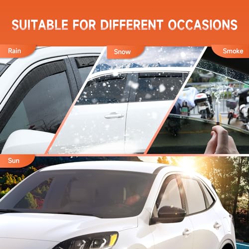 in-Channel Rain Guards Fit for Ford Escape 2020 2021 2022 2023 2024 2025 2026, Side Window Wind Sun Deflectors, Durable 2020-2026 Escape Window Rain Guards Black 4PCS - size: 2020-2025 Ford Escape (In-Channel)