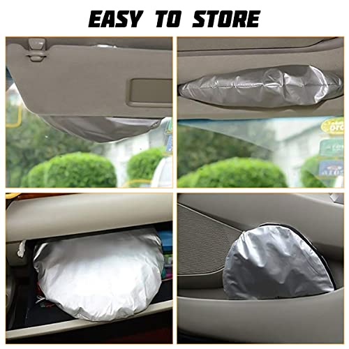 Car Window Shade, 6Pack Set Auto Sun Shades for Side Window Front and Rear Windshield with Storage Pouch for Car, SUV, Van, Truck, Full Sun Protection, Block UV Rays, Keep car Cool (59.5"x27.6"/6PCS) - size: 59.5"x27.6"/6PCS
