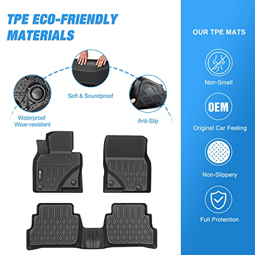 Nilight TPE Floor Mats for Mazda CX5 (CX-5) 2017 2018 2019 2020 2021 2022 2023 2024 2025 All Weather Custom Fit Heavy Duty Floor Liners - color: Black