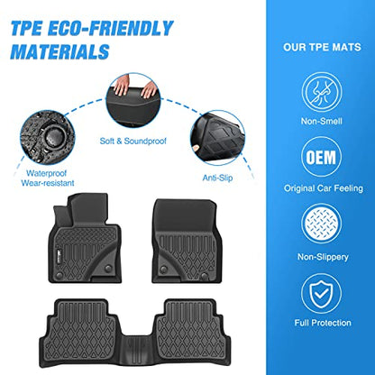 Nilight TPE Floor Mats for Mazda CX5 (CX-5) 2017 2018 2019 2020 2021 2022 2023 2024 2025 All Weather Custom Fit Heavy Duty Floor Liners - color: Black