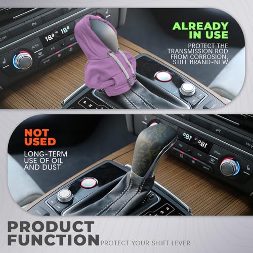 Gear Shift Hoodie, Gear Shift Cover, Fashionable Hoodie Automotive Gear Shift Knob Protector, Car Accessories Mini Sweater Gear Shift Knob Cover for Car Gear Shift Levers (Purple) - color: Purple
